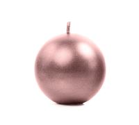 Candela a sfera metallizzata, oro rosa, 8 cm (1 VPE / 6 pz.)