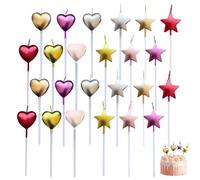 Candela a stella dell'amore, 24 pezzi per torte, decorazioni creative e accessori