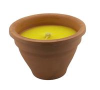 Candela al citronella piccola pentola in terracotta con profumo di citronella - Repellente naturale profumato per esterni Ø 130 mm