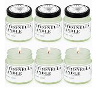 Candela alla citronella per esterni, 6 candele per esterni, cera di soia naturale, alla citronella, per giardino, picnic, terrazza, 200 ore