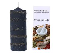 Candela Arrasa con Tutto Ritualizzata - Rompe Lavori Magici, Corte di Stregoneria, Pulizia Energetica - Candela Esoterica Artigianale con Erbe e Oli - Protezione Spirituale - Le Candele di Mariano