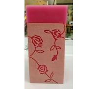 candela artistica blocco "point a la ligne" rosa e fucsia cm 15 x 7