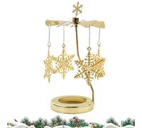 Candela carosello - 5,04x2,36 pollici di carosello d'oro Spinner, portacandele a tela a tema a temas a tema, portatecnali rotanti in metallo | Per accessori per soggiorni, Natale, San