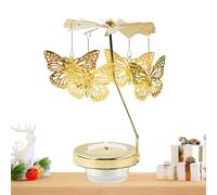 Candela carosello - 5,04x2,36 pollici di carosello d'oro Spinner, portacandele a tela a tema a temas a tema, portatecnali rotanti in metallo | Per accessori per soggiorni, Natale, San
