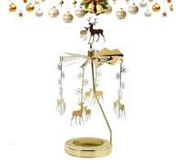Candela carosello - 5,04x2,36 pollici di carosello d'oro Spinner, portacandele a tela a tema a temas a tema, portatecnali rotanti in metallo | Per accessori per soggiorni, Natale, San