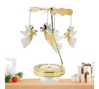Candela carosello - 5,04x2,36 pollici di carosello d'oro Spinner, portacandele a tela a tema a temas a tema, portatecnali rotanti in metallo | Per accessori per soggiorni, Natale, San
