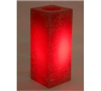 Candela cera a led deluxe quadrata cm. 15 Colore: rossa
