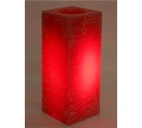 Candela cera a led deluxe quadrata cm. 20 Colore: rossa