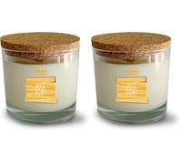 Candela cera Vegetale e Vegana in bicchiere con coperchio in sughero Odor Block 210 g - Intensive- Cereria di Giorgio (Confezione da 2)