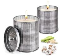 Candela citronella esterni con coperchio, in cera di soia e olio di limone, durata 100-120 ore, set di candele alla limone, per giardino, campeggio, barbecue e vacanze, regalo estivo