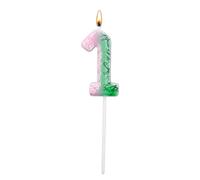 Candela Compleanno a Tema Strega, Candele Numeri Rosa e Verdi Graziosi Topper per Torta con Numeri Decorazioni e Articoli per Feste a Tema Strega Halloween Compleanno Perfetti(Numero 1)