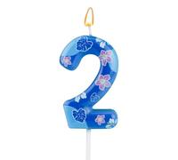 Candela Compleanno Numeri, Blu a Tema Anime Decorazione per Torta di Compleanno per Decorazioni Feste di Bambini (Numero 2)