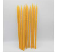 Candela con cera d'api 9mm alta 35cm 26/30 grammi circa pacco candele cera d'api