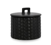 Candela con Coperchio Ø14,5x14 cm in Ceramina Twine Nero