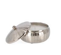 Candela con Coperchio Ø18x7,5 cm in Metallo Chisel Bomb Argento