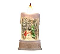 Candela con globo di neve - Portacandele con globo di neve in resina, SFERAA luminosa con nevicata | Decorazione candela lanterna vintage, decorazione natalizia per parete caminoo