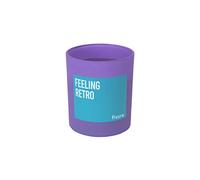 Candela con scritta "Feeling Retro" in colore rosa