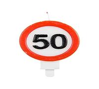 Candela con segnale stradale 50 anni