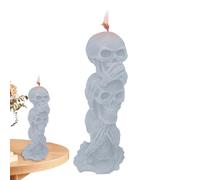 Candela con testa di scheletro,con teschio | Candela bruciabile con statua di scheletro gotico | di Halloween Non senti il male Non vedi il male Parla per decorazioni fantasma per la festa di Hallow