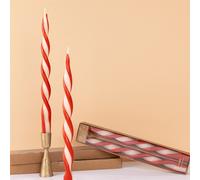 Candela Conica Twist Merimeri 2pz White Red