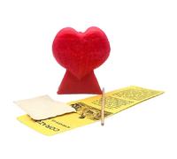 Candela Cuore Rosso Rituale Richiesta Amore Coppia Pergamena Ormeggio Incantesimo Velone 9 cm Amare Unione Unire