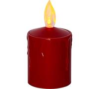 Candela da esterno a LED con sensore di luce, rossa, tremolante