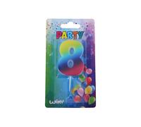 Candela da festa Arcobaleno numero otto