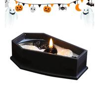 Candela Della Bara Del Vampiro Per Decorazioni Domestiche Gotiche | Candela Con Scheletro Di Teschio Di Halloween Con Design Di Vampiro, Candela Originale In Nera Spettrale Da Tavolo