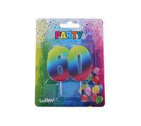Candela di compleanno numero 60 arcobaleno