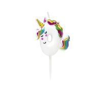 Candela di Compleanno unicorno numero da 0 a 9 - Numero 0 - Decorazione di Torta di Buon Compleanno per Festa di Compleanno 6cm
