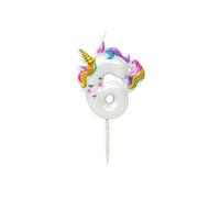 Candela di Compleanno unicorno numero da 0 a 9 - Numero 6 - Decorazione di Torta di Buon Compleanno per Festa di Compleanno 6cm