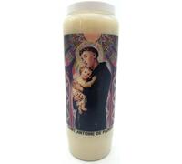 Candela di preghiera a vasetto Novena 18 x 7 cm 100% Vegetale Combustione 9 giorni - 216 ore (Sant'Antonio da Padova)