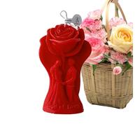 Candela di San per lei - Rosa profumata a lunga durata con di soia, design coppia romantica 10x6x6 cm, colori bianco rosa rosso, decorazione purificante per l' rilassante | Elegant