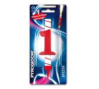 Candela fontana pirotecnica per torte Pyrogiochi numero 1 rosso