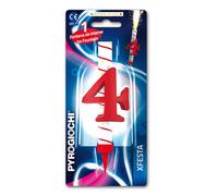 Candela fontana pirotecnica per torte Pyrogiochi numero 4 rosso
