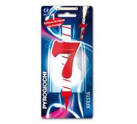 Candela fontana pirotecnica per torte Pyrogiochi numero 7 rosso