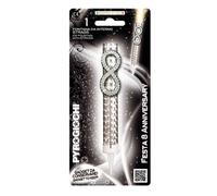 Candela fontana pirotecnica per torte Pyrogiochi numero 8 strass