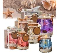 Candela Gel a Tema Oceano Blu Viola Rosa - Conchiglia Fatta a Mano, Profumata, Souvenir e Regalo per Donne (Mix 4pcs)
