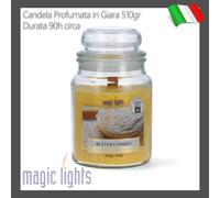 CANDELA GIARA PROFUMATA PER AMBIENTE CASA 510GR 90 ORE PROFUMO BISCOTTO VANIGLIA
