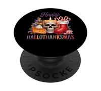 Candela Happy Hallothanksmas Skull Cheer PopSockets PopGrip Adesivo