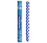 Candela Havdalah intrecciata - cera paraffina rotonda blu e bianca - Candela Havdallah artigianale - Shabbat Judaica Gift - Ner Mitzvah