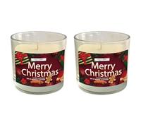 Candela in bicchiere profumata alla canella e pan di zenzero - Christmas Collection - Cera vegetale - Diam. 9 cm Altezza 8 cm (Confezione da 2)