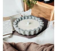 Candela in calcestruzzo - elegante candela a forma di fiore in confezione regalo come candela per esterni o per interni con stoppino permanente come candela di Pasqua, stoppino permanente per interni