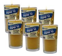 Candela in cera d'api in vetro, durata di 48 ore, candela Yahrzeit per Memorial, Yahrtzeit, Yizkor e Yom Kippur | Candele in barattolo di cera d'api al 100%, confezione da 6