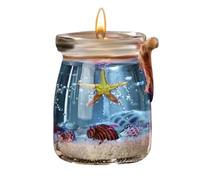 Candela in gel a tema blu viola rosa - Candela profumata a forma di stella marina buccino gel Shell | Candele per aromaterapia a tema oceani | Candele in barattolo per aromaterapia per creare