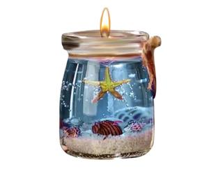 Candela in gel a tema blu viola rosa - Candela profumata a forma di stella marina buccino gel Shell | Candele per aromaterapia a tema oceani | Candele in barattolo per aromaterapia per creare