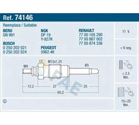 Candela incandescente 74146 FAE per RENAULT CLIO I MEGANE Scénic MEGANE I