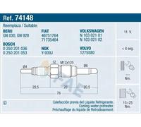 FAE Candeletta 74148 Compatibile con FIAT, VOLVO, VW, AUDI, SEAT, SKODA