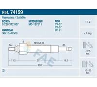 Candela incandescente 74159 FAE per MITSUBISHI PROTON KIA HYUNDAI