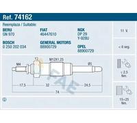 FAE Candeletta per FIAT OPEL PEUGEOT GENERAL MOTORS 74162